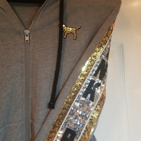 Victoria's Secret sequin zip up hoodie - Picture 3 of 5